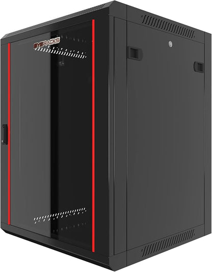 Sysracks Wall Mount Server Rack Cabinet Locking Computer | Cabinet Network Enclosure | Electronics | Security | Audio | Video | AV Equipment| Data Rack | 24-Inch Depth Server Cabinet (15U)