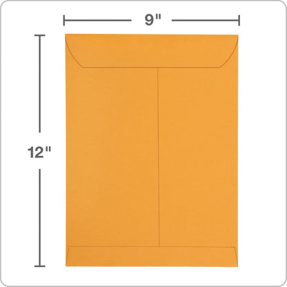 Columbian 9 x 12 Catalog Envelopes with Self Seal Closure, 28 lb Brown Kraft, for Mailing Flat Letter Size Documents or Photos, 100 Per Box (COLO341)