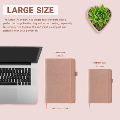 Password Book with Alphabetical Tabs – Hardcover Internet Address & Password Organizer – Password Keeper Notebook for Computer & Website – 7 x 10" Log-in Password Journal w/Thick Paper (Rose Gold)