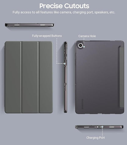 TiMOVO Case for Samsung Galaxy Tab A9+/A9 Plus 11" 2023, Slim Soft TPU Translucent Frosted Back Protective Cover for Galaxy Tab A9+ Tablet SM-X210/X216/X218, Auto Wake/Sleep, Space Gray