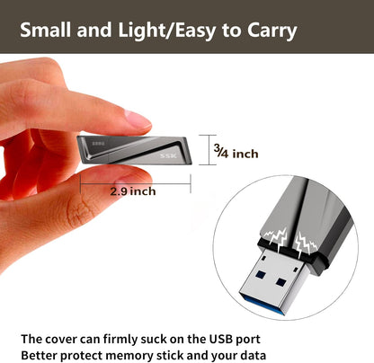 SSK 256GB USB Flash Drive 550MB/s USB 3.2 Gen2 USB Thumb Drive Fast Transfer Speed Externel Solid State Drive +USB C Adapter USB C Memory Stick for Type C Smartphone,MacBook/Pro/Air Laptop and More