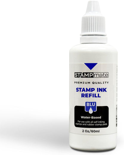 Premium Refill Ink for Self-Inking Stamps and Stamp Pads - 2 oz. Bottle (Blue)