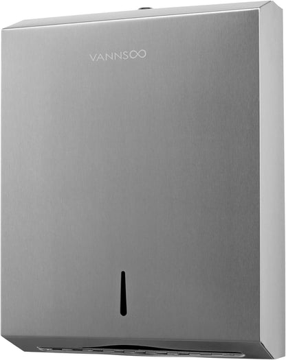 Paper Towel Dispenser, Commercial Stainless Steel Tri-fold/Multi-fold/C-Fold Paper Towel Holder Wall Mount Key (Brushed)