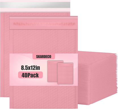 Bubble Mailers 8.5x11inch 40Pack Pink Bubble Mailers Self-Seal Padded Mailing Envelopes Bubble Opaque Padded Mailer for Small Businesses to Package and Mail Jewelry Cosmetics#2