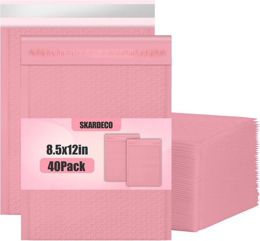 Bubble Mailers 8.5x11inch 40Pack Pink Bubble Mailers Self-Seal Padded Mailing Envelopes Bubble Opaque Padded Mailer for Small Businesses to Package and Mail Jewelry Cosmetics#2