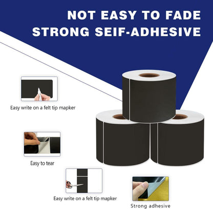 PARLAIM 3 X 5 Inch 250 Per Roll Rectangle Inventory Color Coding Labels,Roll Square Label Stickers for Home Black