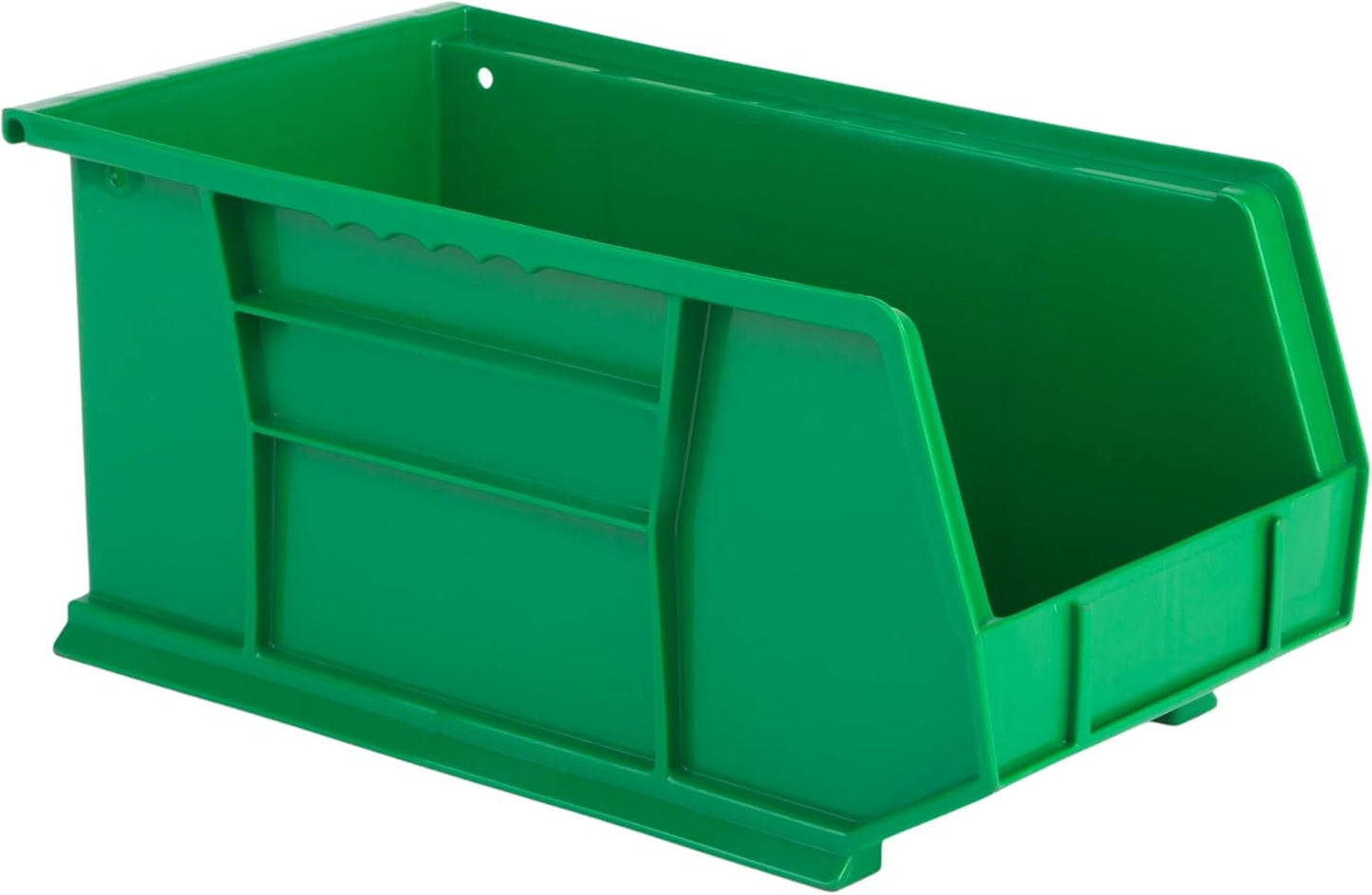 Hudson Exchange 15" x 8" x 7" (6 Pack) Plastic Stackable Storage Bin and Hanging Container, Green