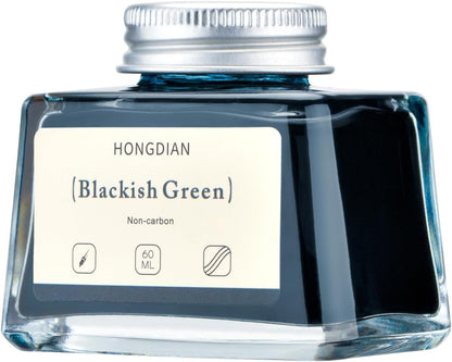 Asvine Hongdian Fountain Pen Bottled Ink Blackish Green, 60ml Fountain Pen Bottled Ink, Non Carbon