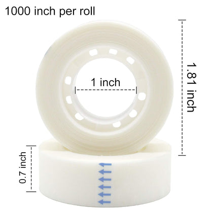 OWLKELA 12 Rolls Matte Adhesive Tape, Matte Finish Invisible Tape, Foggy Translucent Tape Great for Correction and Labeling, Compatible with Standard Tape Dispenser, 0.7 in x 1000 Inches