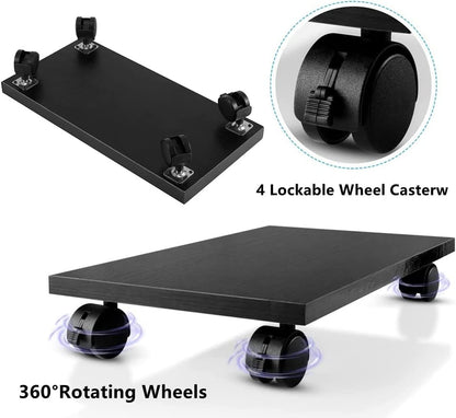 PC Stand for Floor Computer Tower Stand Cart Floor PC Stand CPU Holder with 4 Caster Wheels Under Desk,NO Assemble (Black)