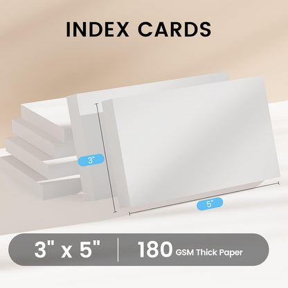 Index Cards 3x5 Inch, 300sheets, Flash Cards, Blank White Note Cards Paper For Studying, Schools Supplies, College, Office And Home Organization, Note Taking Supplies