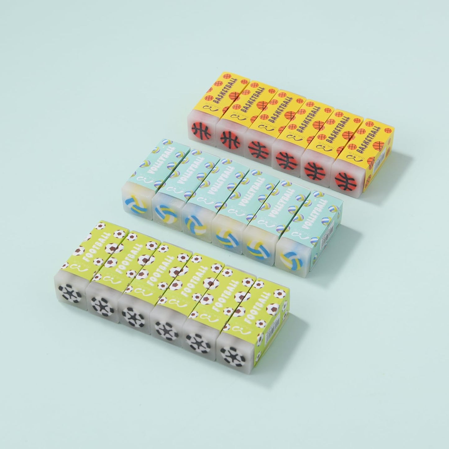 18 Pack Kawaii Ball Erasers for Kids, Colorful Jelly Erasers for School Supplies and Art Projects