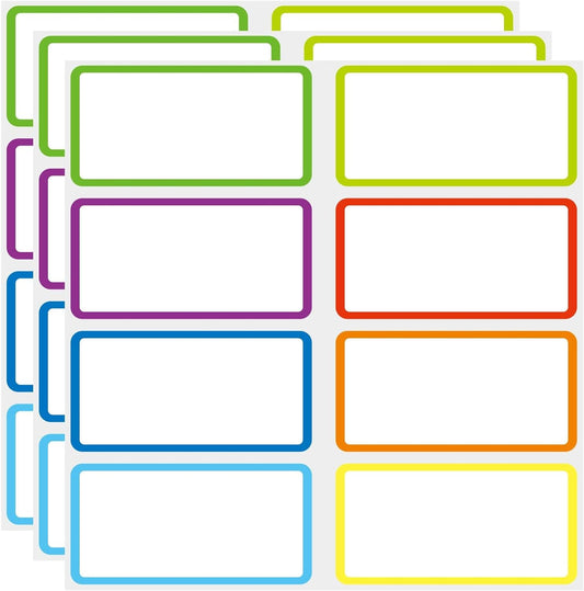 Reusable Dry Erase Labels Sticky Notes for Storage Bins Organizing Jar Pantry, Waterproof Removable Label Stickers for Kitchen Office School All Purpose Use (2 * 4 inches 8 Colors)