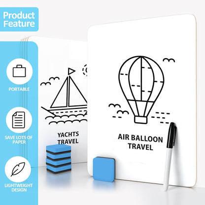 Dry Erase LapBoards, PANDRI 12 Pack Double Sided 12.5 x 9 Inch Whiteboards with 12 Erasers and 12 Markers, Dry Erase Boards for Kids Students Classroom Teacher Supplies