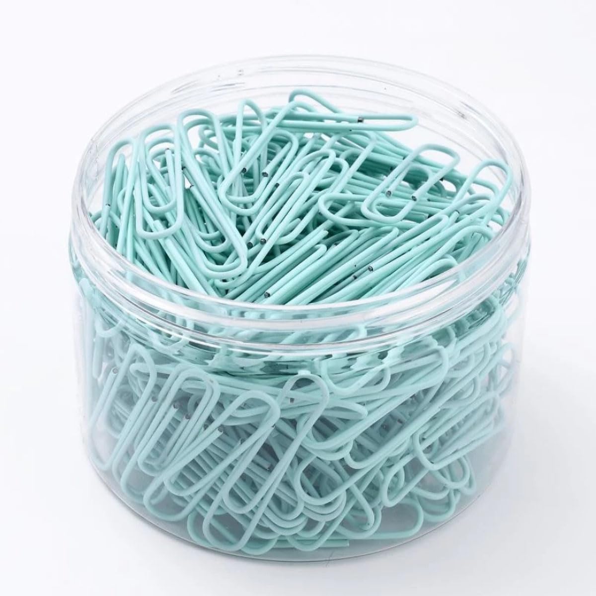 Macaron Colored Paper Clips, 1.1" Medium Paper Clip（28mm, 600pcs Paperclips for Office Supplies and Organization (Cyan)