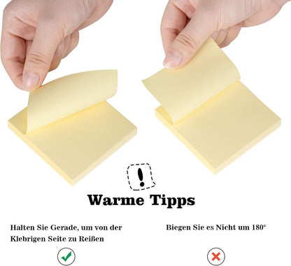 (24 Pads) Sticky Notes 3 x 3in,2400 pcs Yellow Self-Stick Notes,100 Sheets/Pad Bright Colors Post Pads,Super Sticky Pads Easy to Post Recyclable for Office,Shool,Home,Notebook,Meeting,Clean Removal