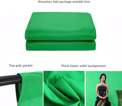 Green Screen Backdrop 6x9ft Photo Backdrop Chromakey Muslin Portrait Green Backdrop for PS Keying/Video Creation/Studio Portrait Shoots