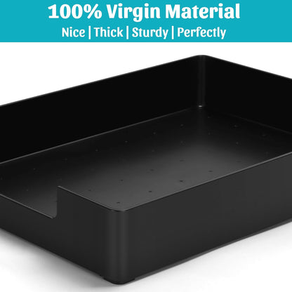 Letter-Size Tray Desk Letter Tray Paper Tray, Sturdy Heavy-Duty Plastic Printer Paper Tray, Single-Tier Stackable File Storage Organizer for Office Home (2, Black)