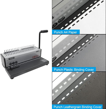 Rayson SD-1201 Binding Machine Punching and Binding with Combs Set - 21 Hole/ 200 Sheets Paper Comb Binder