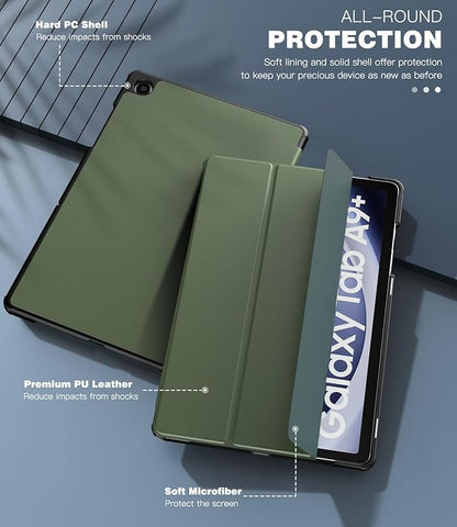 TiMOVO Case for Samsung Galaxy Tab A9+/A9 Plus 11 Inch 2023, Slim Lightweight Stand Hard Back Shell Protective Cover for Galaxy Tab A9+ Tablet SM-X210/X216/X218, Auto Wake/Sleep, Pine Green