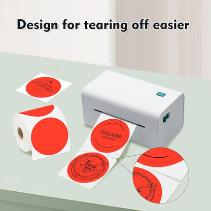 3 X 3 Inch Color Coding Dot Labels Circle Thermal Printable Waterproof 500 Pcs Round Stickers Adhesive Writable for Office, Home, Garage, DIY Sticker, Barcodes, Name Tag, Fluorescent Red