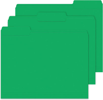 File Folders,IntoJoy 120 Pack Colored File Folder Letter Size, 1/3 Cut Tab Filing Folders for Office School Business File Document Organization,Green