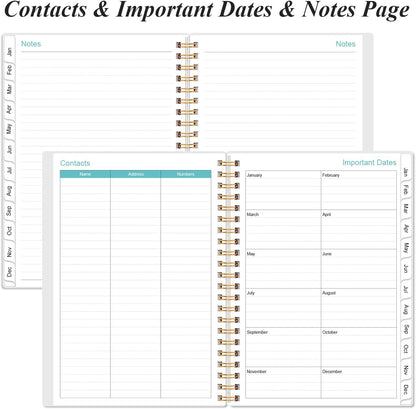 2026 Appointment Book & Planner - 2026 Daily Hourly Planner from January 2026 - December 2026, Weekly Appointment Book with 30-Minute Interval, Medium 6.4" x 8.5", Blue Leaf Flower