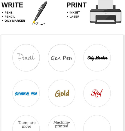 Methdic 2" Diameter High Visibility Printable Round Labels，Matte White，360 Customizable Blank Stickers