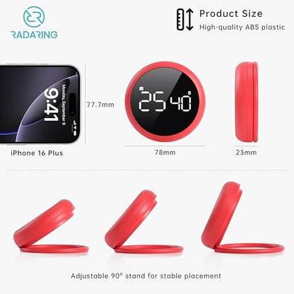 Rose Quick Que Kitchen Timers, Visual timers Large LED Display Magnetic Countdown Countup Timer for Classroom Cooking Fitness Baking Studying Teaching, Easy for Kids and Seniors (Rose)