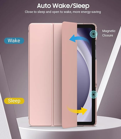 TiMOVO Case for Samsung Galaxy Tab A9+/A9 Plus 11" 2023, Slim Soft TPU Translucent Frosted Back Protective Cover for Galaxy Tab A9+ Tablet SM-X210/X216/X218, Auto Wake/Sleep, Rose Gold