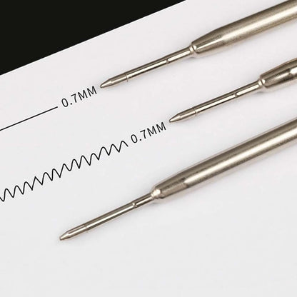 PapaBear Ballpen Medium Point Black Ink Refill Pack of 5-Replaceable Ballpoint Pen Refills - Metal Pen Refill (Blue)