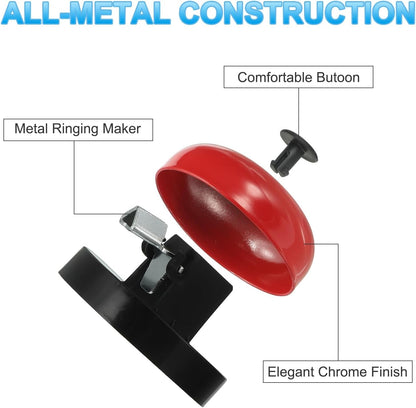 PATIKIL 4 Pcs Desk Call Bell 2.5" Dia with Metal Anti-Rust Construction Black/Red