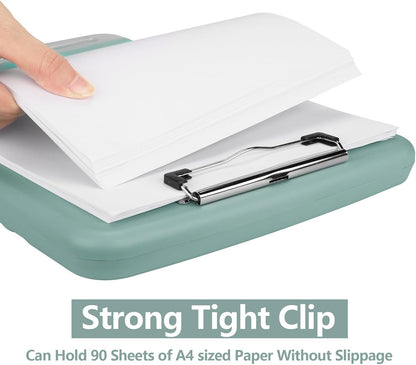 Clipboard with Storage,A4 Binder Nursing Clipboards with Pen Holder,Heavy Duty Storage Clipboard with Low Profile Clip, Clipboards Folder Side-Opening Clip Boards,Smooth Write Clip Board (Dark Green)