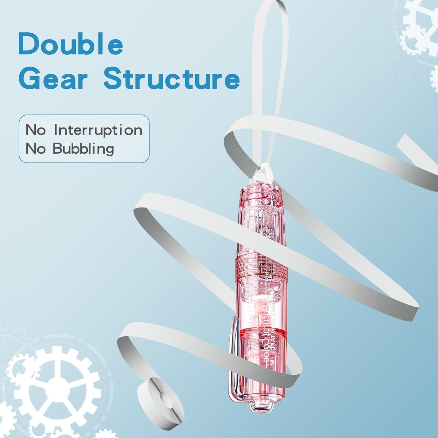 White Retractable Correction Tapes, 2 Cute Pre-Loaded Correctors with 4 Refills, Pull-Out Pen-Shaped Applicator, Anti-Break Tape for Office Supplies(Pink, Purple)