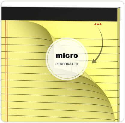 6pcs Small Note Pad 5x8 College Ruled Legal Pads Paper Notepads 6 Pack Study Back Writing Pads 5 x 8 Legal Pads Perforated Narrow Ruled Pads of Paper Yellow