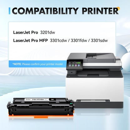 218X 218A Toner Cartridge 4-Pack High Yield with Chip Replacement for HP 218X 218A Toner Cartridge Compatible with HP Color Laserjet Pro MFP 3301cdw 3301fdw 3301sdw Pro 3201dw Printer W2180X (B/C/Y/M)