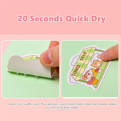 Scrapbook Quick Dry Crafting Glue Set, 6PCS Multi-color Spot Glue Pen for Papercrafts, Handmade Stationery, DIY Foil-Stamping, Back to School Supply, Year 6+