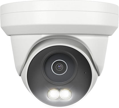 UNILOOK 4K PoE Security Camera, 8MP Turret IP Camera Outdoor Indoor Wired, 100ft Smart Color Night Vision, Human/Vehicle Detection, IP66 Built-in Audio, @20fps, Wide Angle, Metal Housing, NDAA