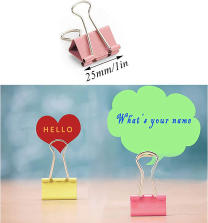 Ufmarine Small Binder Clips 1 inch Length, Colorful, for Office (64 Pcs)