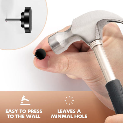 30 Pieces Black Thumb Tacks, Metal Push Pins, Zin Alloy Tacks for Wall, Picture Hanging Hooks, Picture Hangers, Poster Tack, Wall Tacks for Bulletin Boards Decorative