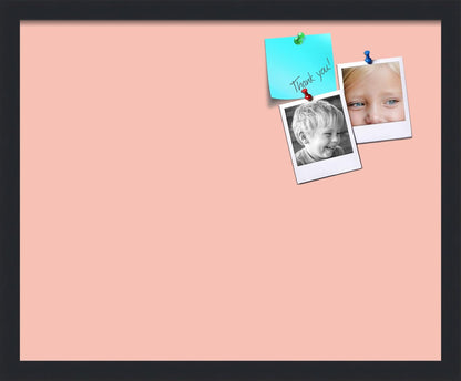 PinPix 21x17 Inch Cork Bulletin Board. This Decorative Framed Pin Board Comes with Pink Pastel Design and a Satin Black Frame. Ideal for Home Office Decor or Message Board (PinPix-1813)