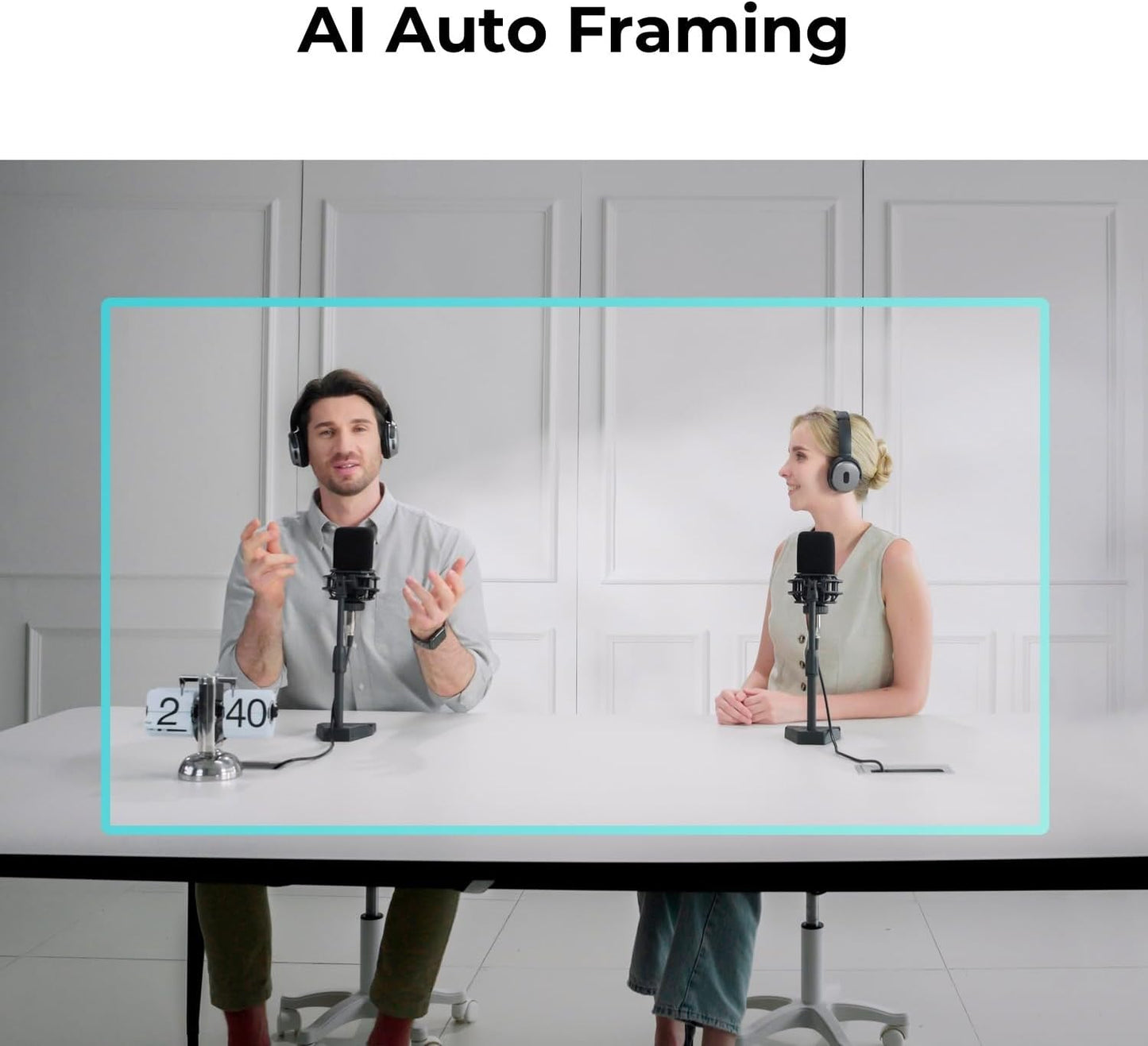 OBSBOT Meet 2 Webcam 4K - AI Framing & Auto Tracking, 1/2" Sensor, 60FPS, Auto Focus, HDR, Dual Mics - Lightweight USB Web Camera for Streaming, Zoom Meetings, Gaming. (Aurora Green)