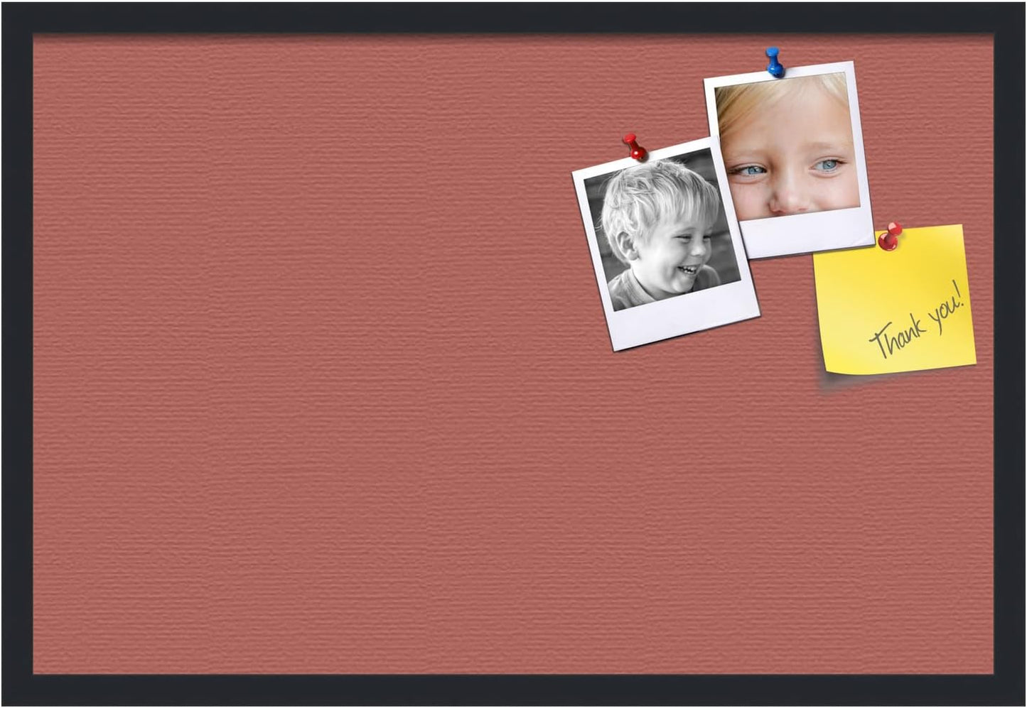 PinPix 30x20 Inch Cork Bulletin Board. This Decorative Framed Pin Board Comes with Crimson Pastel Design and a Satin Black Frame. Ideal for Home Office Decor or Message Board (PinPix-1807)