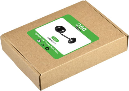 uxcell Upholstery Tacks Nail Pins Furniture, 250Pcs 9.5x17mm Thumb Tack Pins Assortment Kit Carbon Steel for Home Sofa DIY Decorative Nail Heads Nails, Black