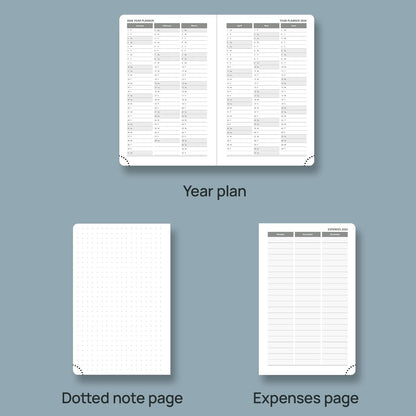 POPRUN Weekly Planner 2026 Calendar (Pocket 4'' x 6.25'') 12 Months Notebook with Horizontal Layout, Leather Hardcover, Inner Pocket, 100GSM Thick Paper, Pen Holder - Black