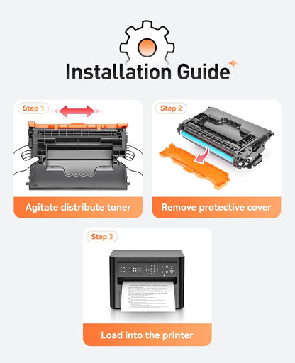 37A Black Toner Cartridge 1-Pack High Yield with Chip Replacement for HP 37A CF237A Toner Cartridges Compatible with HP Laser Jet Enterprise Flow MFP M631h M632z M633z M607dn M608x M609x M632h Printer