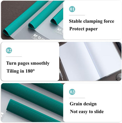 M&G 10 Pack Report Covers with Single Random Colored Sliding Bar, 10mm Clear Report Covers for A4 and Letter Size, 70 Sheet Capacity, Presentation File Folder Document Binder for School Office