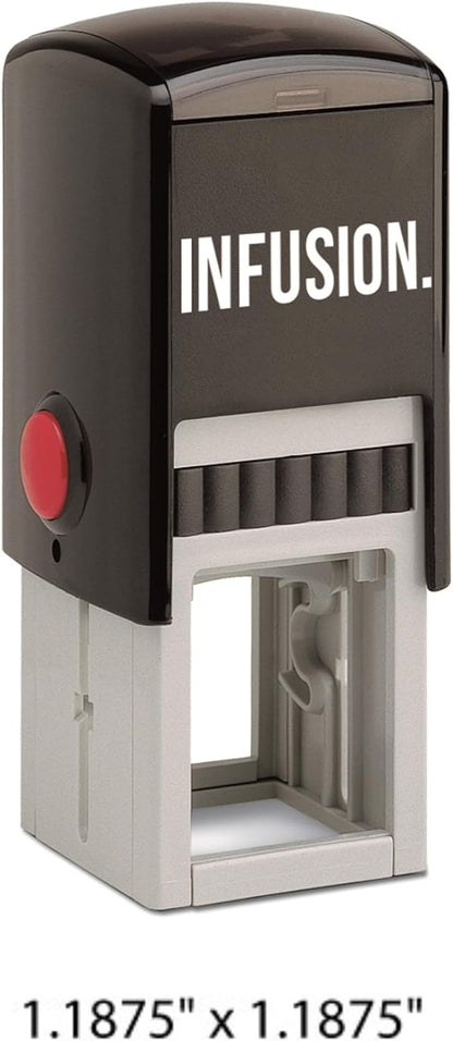 Infusion Self-Inking Custom Rubber Stamp (Personal or Business Use) - Choose from 16 Colors (1-3/16" x 1-3/16")