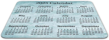 Calendar Mouse pad,2025 Calendar Old Light Blue Background Natural Rubber Quality Creative Gaming Mouse Pad Rectangle Mouse Personalized Desk Mouse Pad 9.5 inch x 7.9 inch