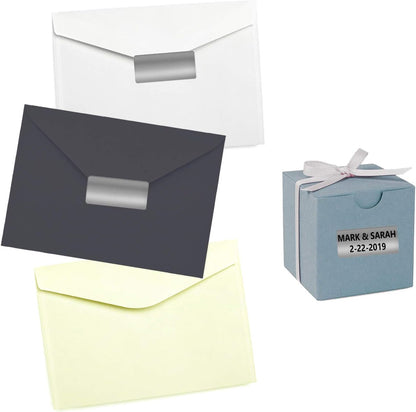 Royal Green Silver Foil Stickers Rectangle Labels Great for Tags Sticker Seals and Gift Favors 40mm x 19mm (1.57 inch x 0.75) - 500 Pack